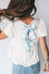 Textured Knit V Neck Bubble Sleeve Peplum Top