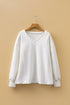 Textured Knit V Neck Drop Shoulder Relaxed Top