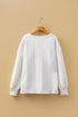 Textured Knit V Neck Drop Shoulder Relaxed Top