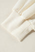 Textured Knit V Neck Exposed Seam Pullover Top
