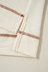 Textured Knit V Neck Exposed Seam Pullover Top