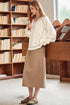 Textured Knit V Neck Exposed Seam Pullover Top