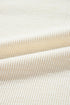 Textured Knit V Neck Exposed Seam Pullover Top