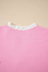 Textured Knit V Neck Ruffle Sleeve Casual Top