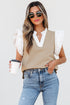 Textured Knit V Neck Ruffle Sleeve Casual Top