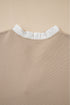 Textured Knit V Neck Ruffle Sleeve Casual Top
