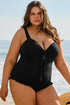 Textured Knotted Ruffle Trim One Piece Swimwear