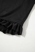 Textured Knotted Ruffle Trim One Piece Swimwear