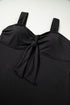 Textured Knotted Ruffle Trim One Piece Swimwear