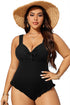 Textured Knotted Ruffle Trim One Piece Swimwear