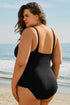 Textured Knotted Ruffle Trim One Piece Swimwear