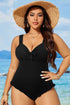 Textured Knotted Ruffle Trim One Piece Swimwear