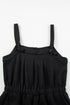 Textured Knotted Strap Button Drawstring Wide Leg Jumpsuit