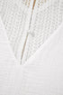 Textured Lace Crochet Button Back V Neck Cotton Shirt