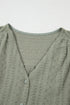 Textured Lace Flutter Sleeve V Neck Shirt