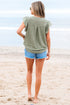 Textured Lace Flutter Sleeve V Neck Shirt
