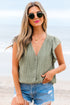 Textured Lace Flutter Sleeve V Neck Shirt