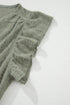 Textured Lace Flutter Sleeve V Neck Shirt