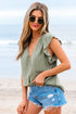 Textured Lace Flutter Sleeve V Neck Shirt