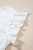 Textured Lace Ruffle Strap Relaxed Fit Tank Top