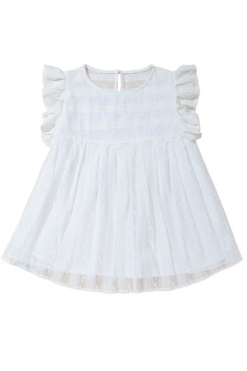 Textured Lace Ruffle Strap Relaxed Fit Tank Top