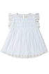 Textured Lace Ruffle Strap Relaxed Fit Tank Top