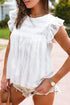 Textured Lace Ruffle Strap Relaxed Fit Tank Top