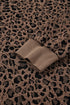 Textured Leopard Print Ribbed Trim Long Sleeve Top