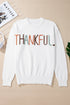 Textured Letter Graphic Crew Neck Sweater