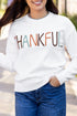 Textured Letter Graphic Crew Neck Sweater