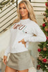 Textured Letter Graphic Crew Neck Sweater