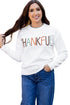 Textured Letter Graphic Crew Neck Sweater