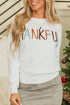 Textured Letter Graphic Crew Neck Sweater