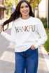 Textured Letter Graphic Crew Neck Sweater
