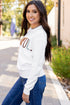 Textured Letter Graphic Crew Neck Sweater