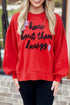 Textured Lettering Graphic Crew Neck Sweatshirt