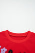 Textured Lettering Graphic Crew Neck Sweatshirt