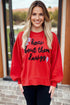 Textured Lettering Graphic Crew Neck Sweatshirt