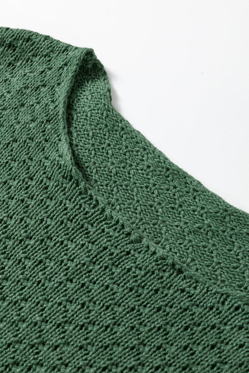 Textured Long Sleeve Fit And Flare Sweater Dress