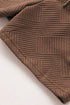 Textured Long Sleeve Top And Drawstring Lounge Short Sets