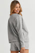Textured Long Sleeve Top And Drawstring Lounge Short Sets