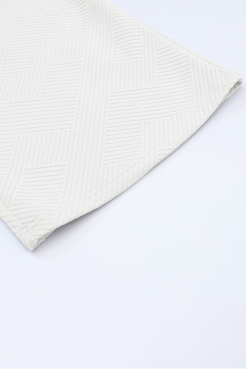 Textured Loose Fit T Shirt and Drawstring Pants Set