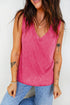 Textured Mineral Wash V Neck Tank Top