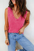 Textured Mineral Wash V Neck Tank Top