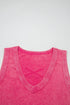 Textured Mineral Wash V Neck Tank Top