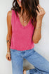 Textured Mineral Wash V Neck Tank Top