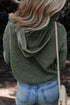 Textured Mixed Knit Button Front Hooded Sweater