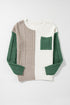 Textured Mixed Knit Patchwork Pullover Sweater