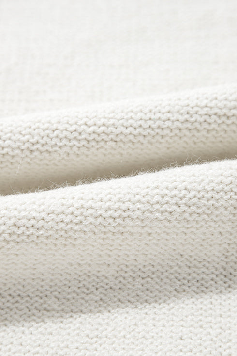 Textured Mixed Knit Patchwork Pullover Sweater