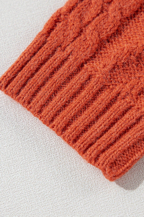 Textured Mixed Knit Patchwork Pullover Sweater